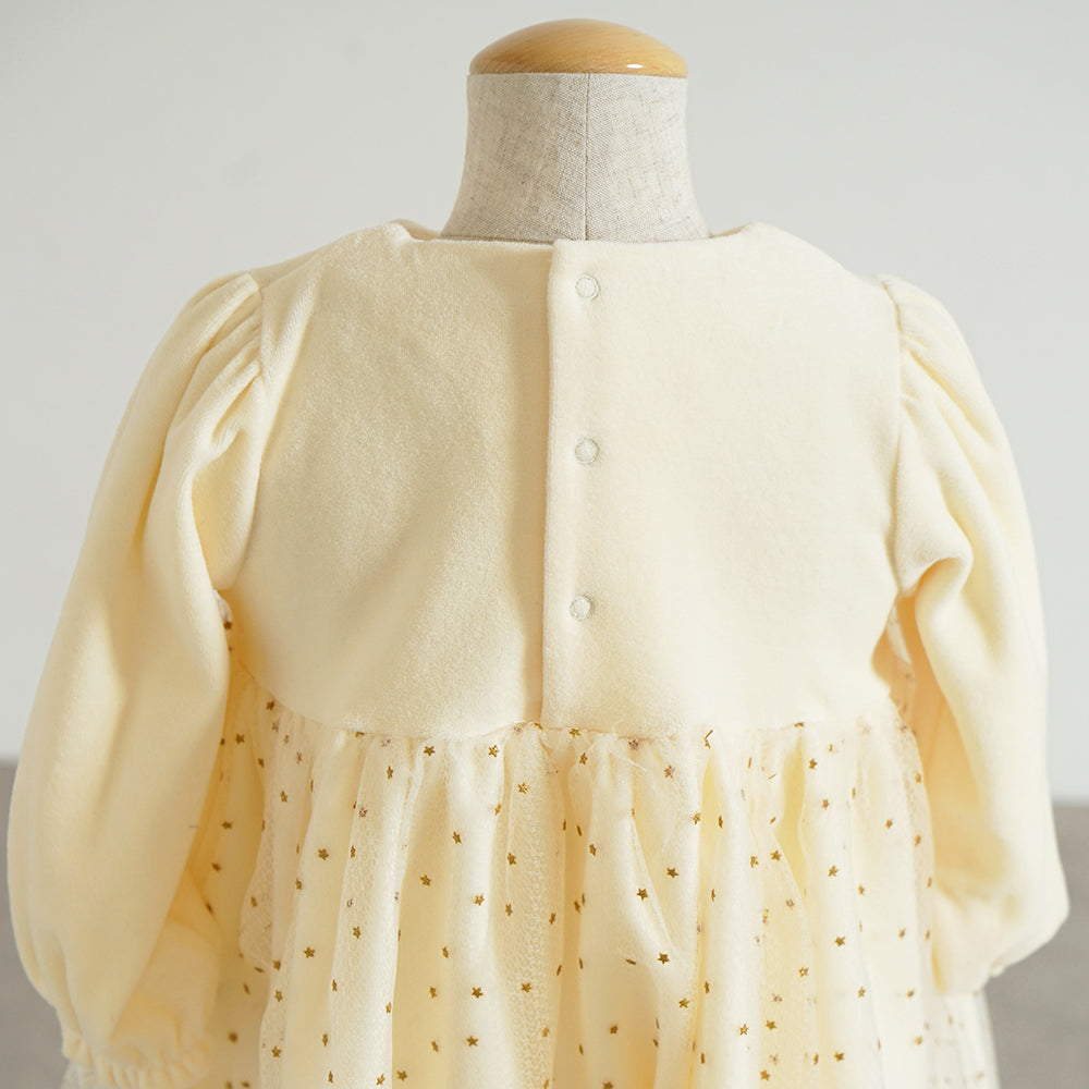 星チュールベロアドレス クリーム 80cm・90cm・100cm