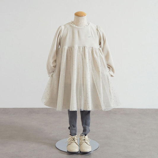 星チュールベロアドレス ライトグレー 80cm