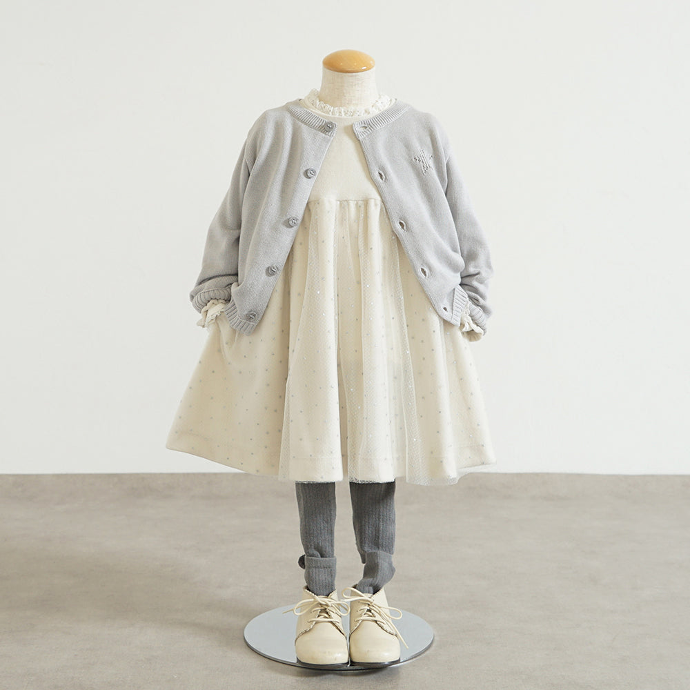 星チュールベロアドレス ライトグレー 80cm・90cm・100cm