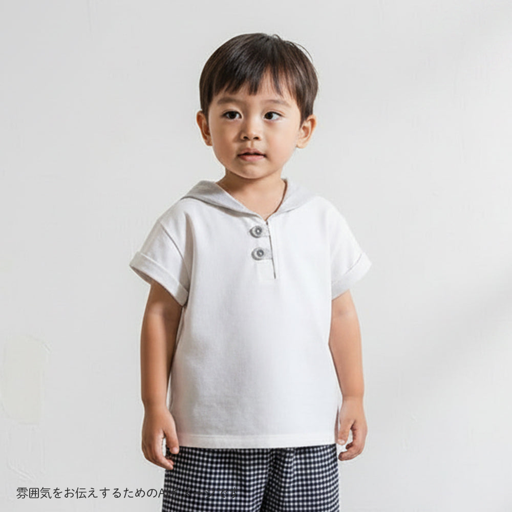 セーラー配色 Tシャツ　ホワイト　80cm・90cm・100cm・110cm
