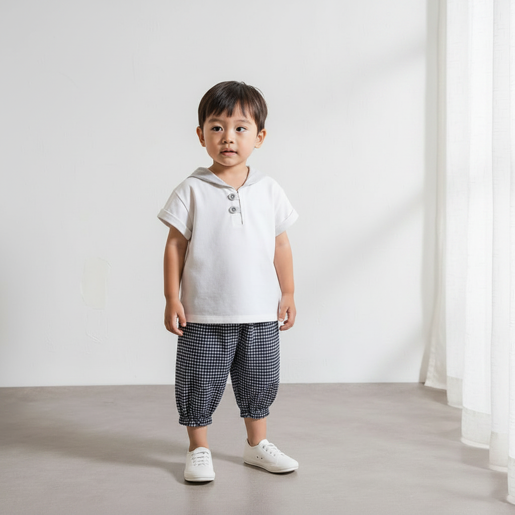 セーラー配色 Tシャツ　ホワイト　80cm・90cm・100cm・110cm