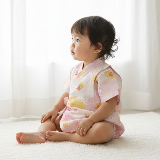 甚平オール ピンク／nadeshiko_撫子 70-80cm