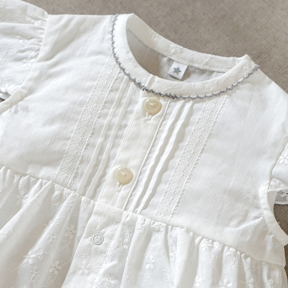 レースロンパース　ホワイト　プリミー(50cm)