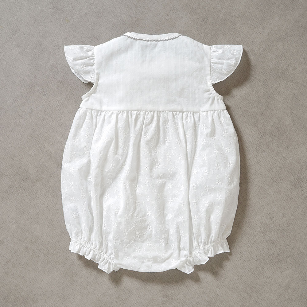 レースロンパース　ホワイト　プリミー(50cm)