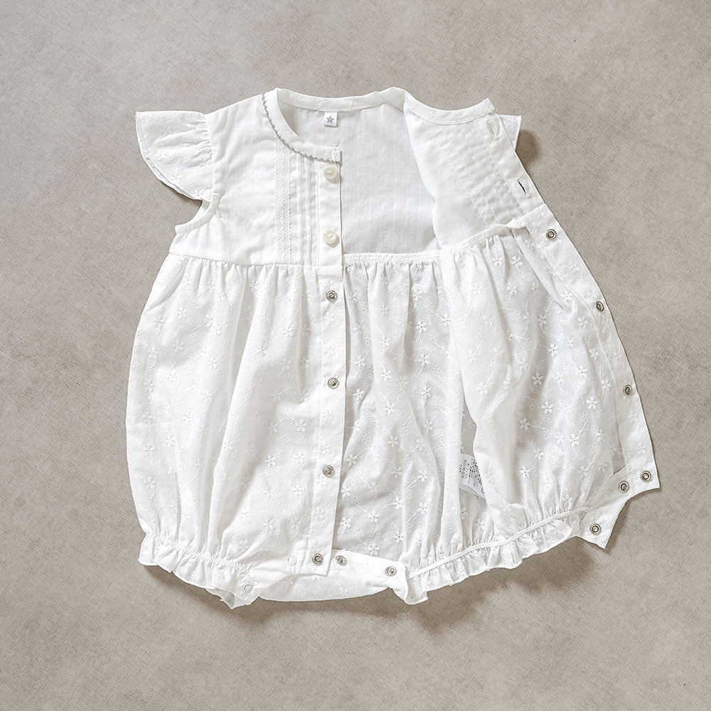 レースロンパース　ホワイト　プリミー(50cm)