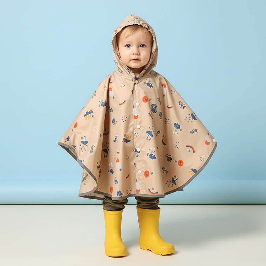 【予約】こいのぼり巾着ギフトレインポンチョ tupera tupera 80-100cm