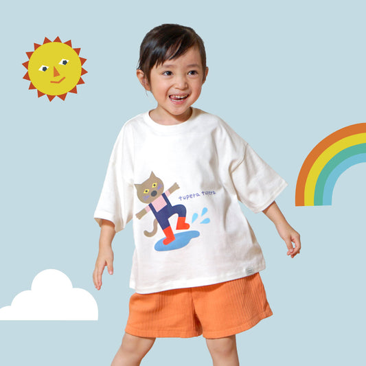 【予約】tupera tupera 親子Tシャツ(キッズ) オフホワイト 100-110cm