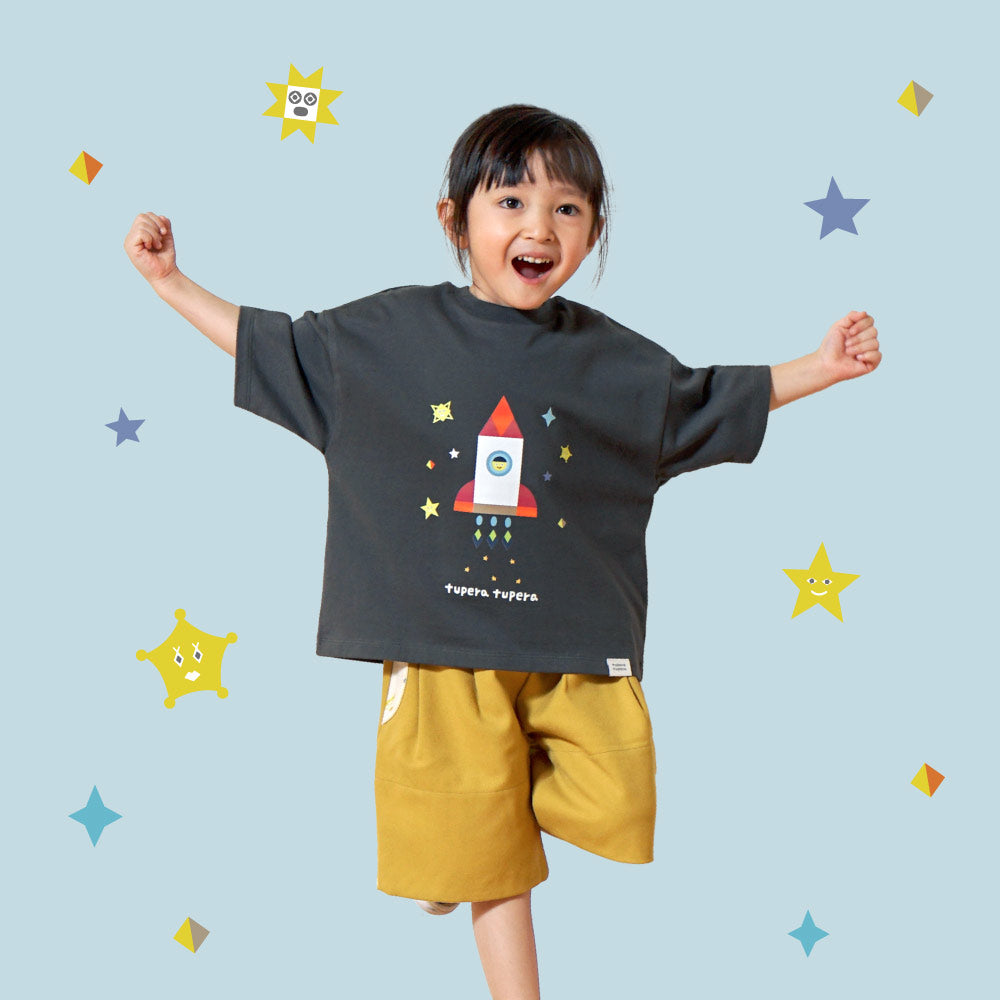 【予約】tupera tupera 親子Tシャツ(キッズ) チャコール 100-110cm