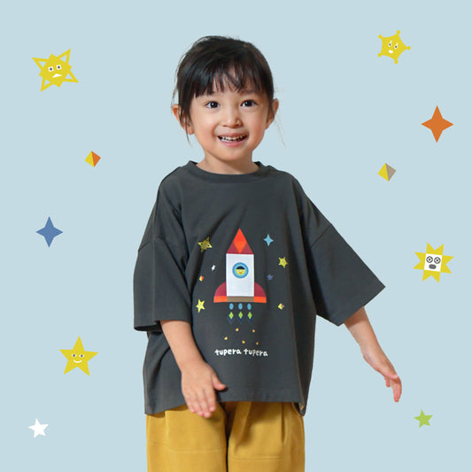 【予約】tupera tupera 親子Tシャツ(キッズ) チャコール 100-110cm