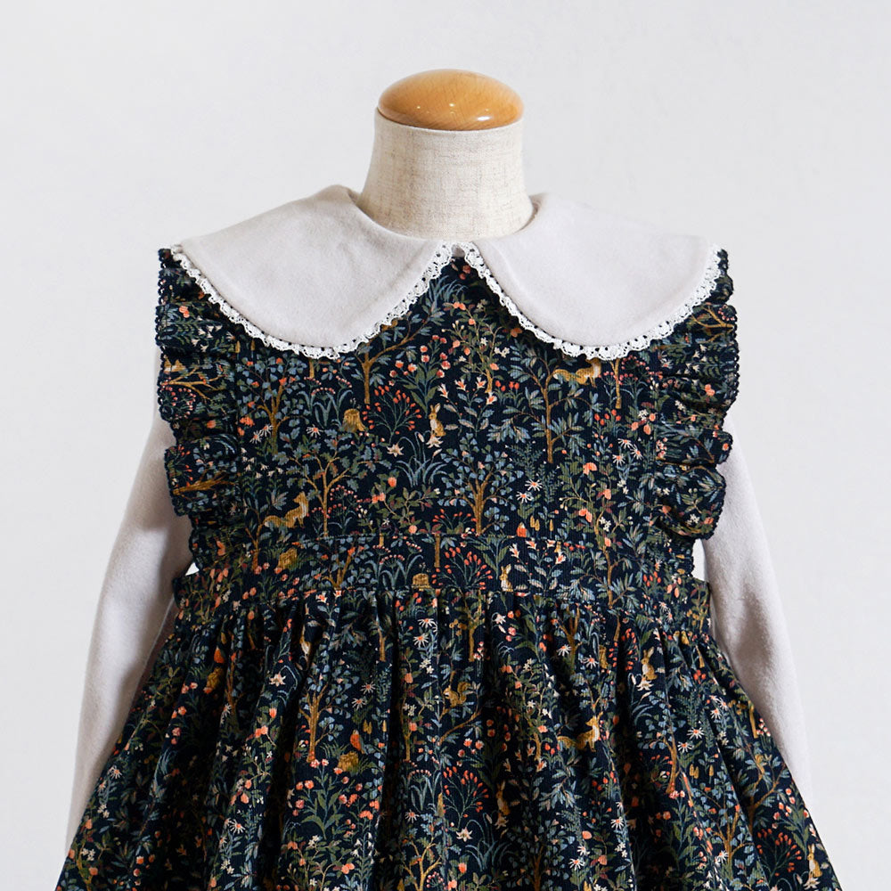 forestコーデュロイジャンパースカート ネイビー 80・90・100・110cm