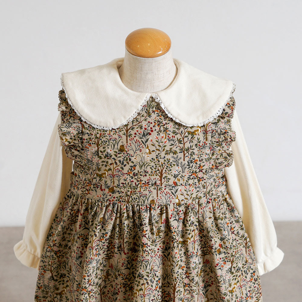 forestコーデュロイジャンパースカート ベージュ 80・90・100・110cm