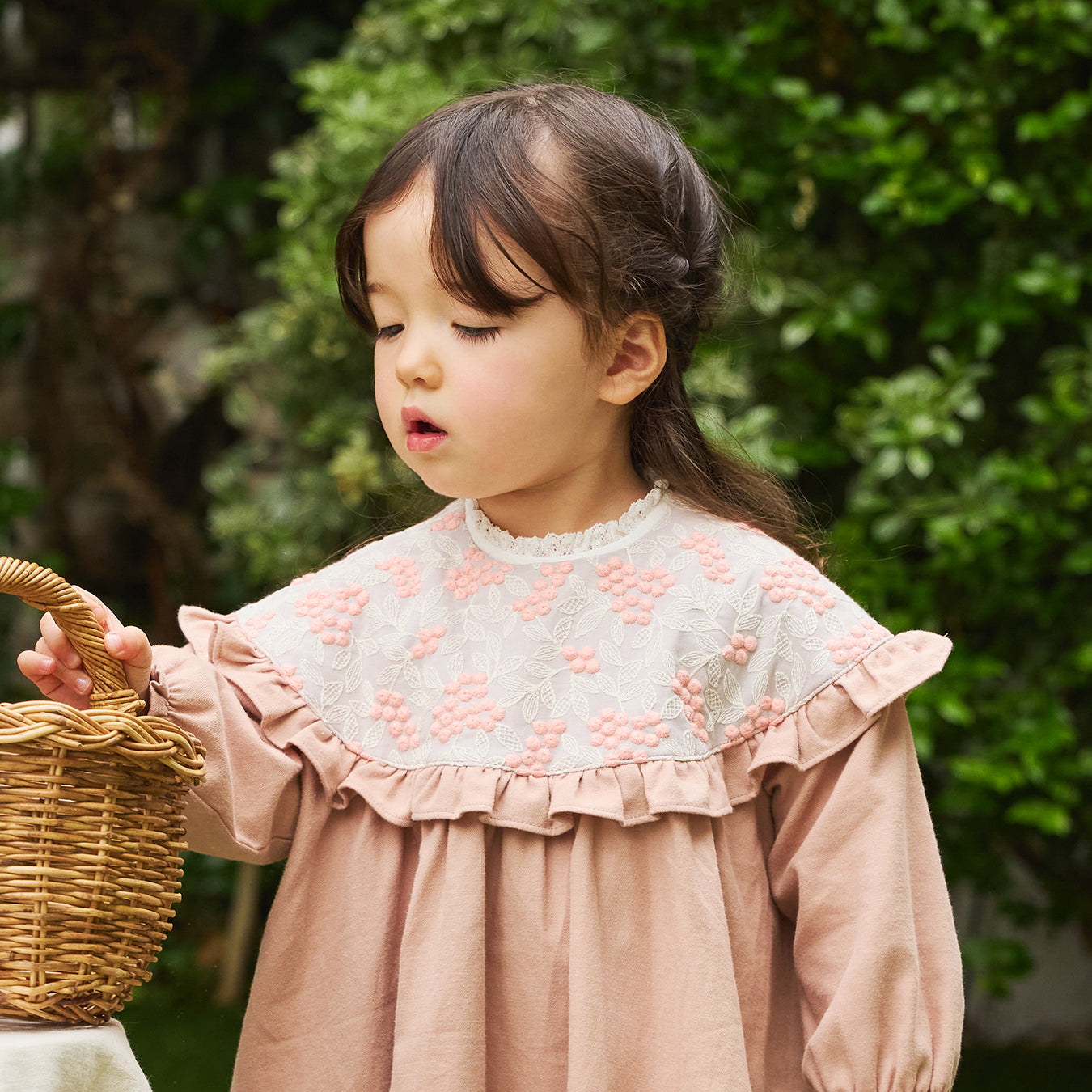 木の実刺繍ワンピース ピンク 80・90・100・110cm