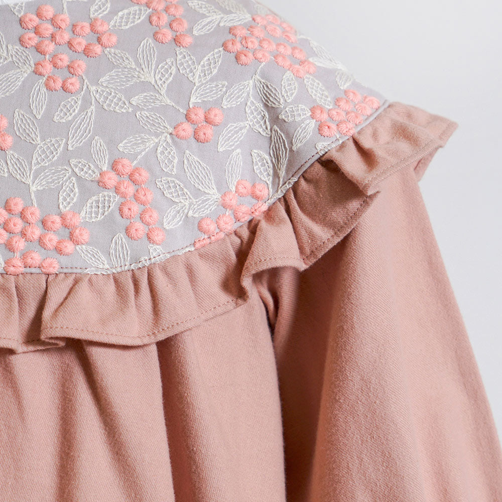 木の実刺繍ワンピース ピンク 80・90・100・110cm
