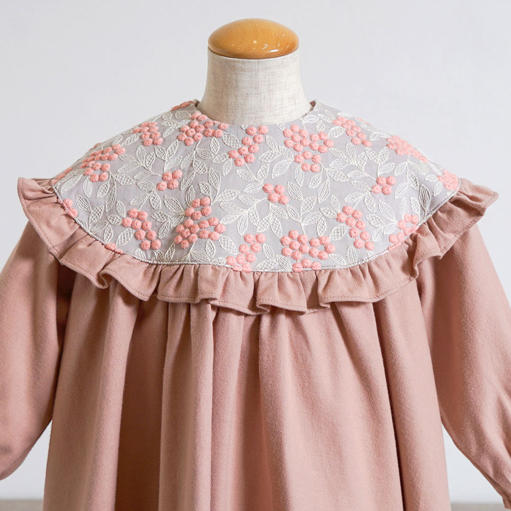 木の実刺繍ワンピース ピンク 80・90・100・110cm