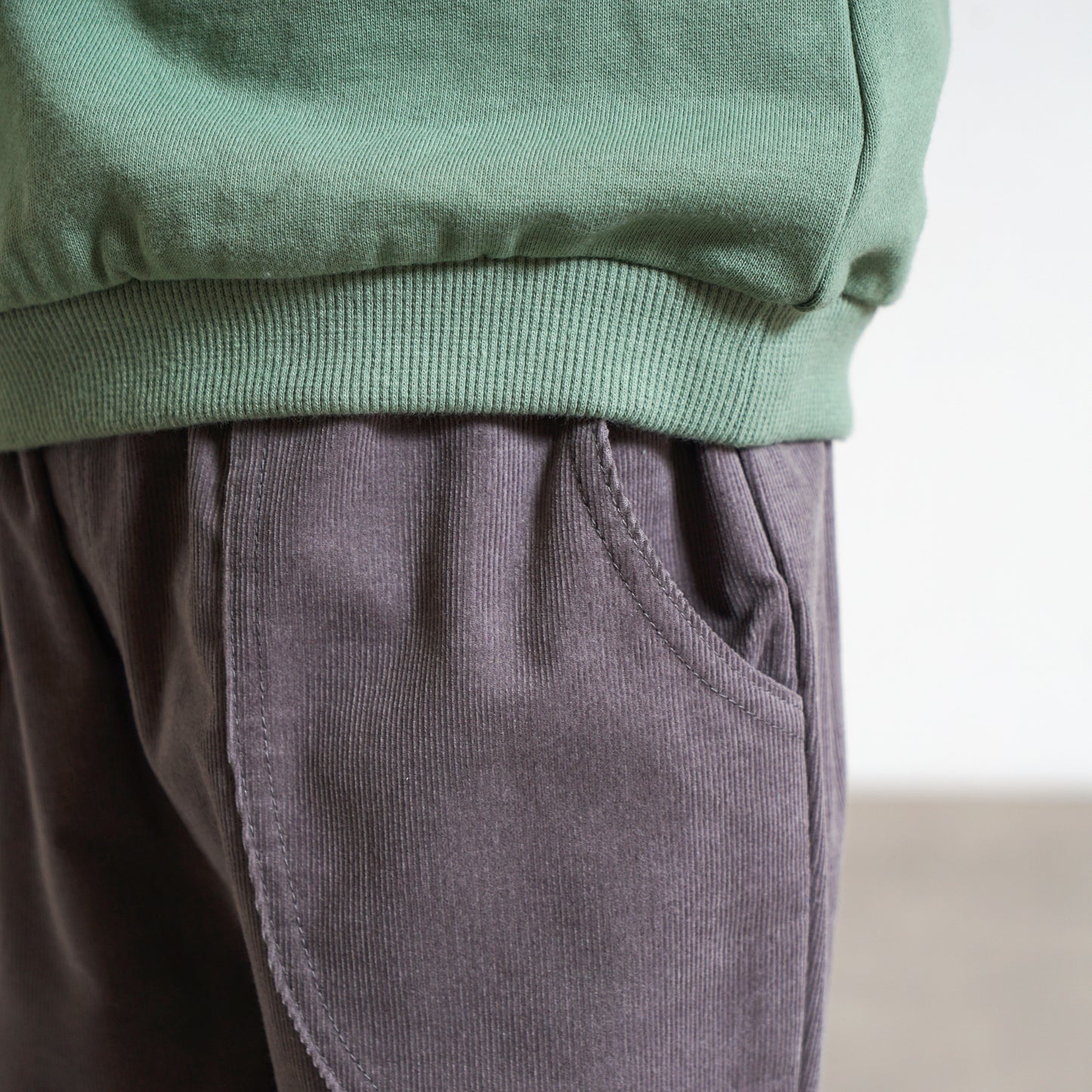 きつねワッペン裏毛トレーナー モスグリーン 80・90・100・110cm