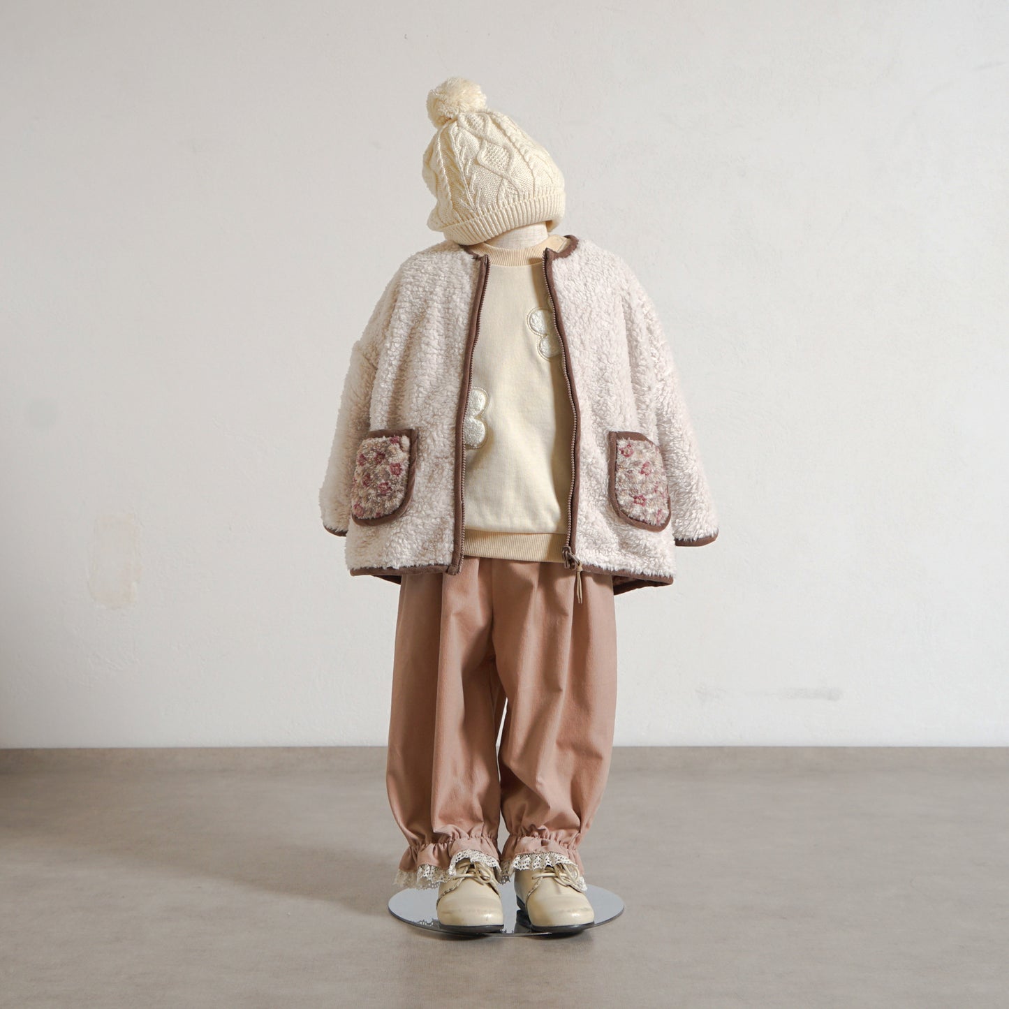 コーデュロイLaceパンツ ピンクベージュ 80・90・100・110cm