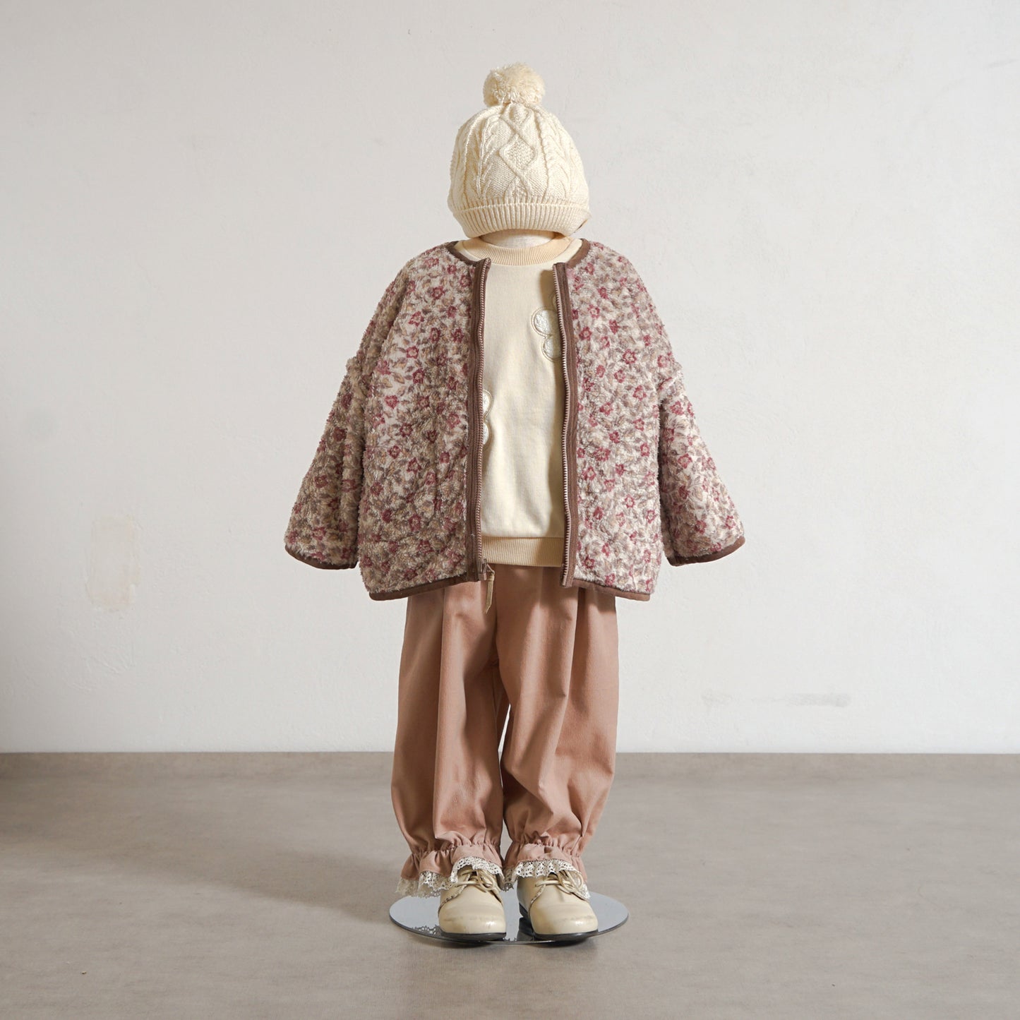 コーデュロイLaceパンツ ピンクベージュ 80・90・100・110cm