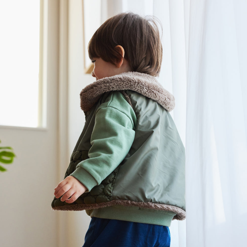 リバーシブルぽこぽこベスト アイボリー 70-90cm・90-110cm