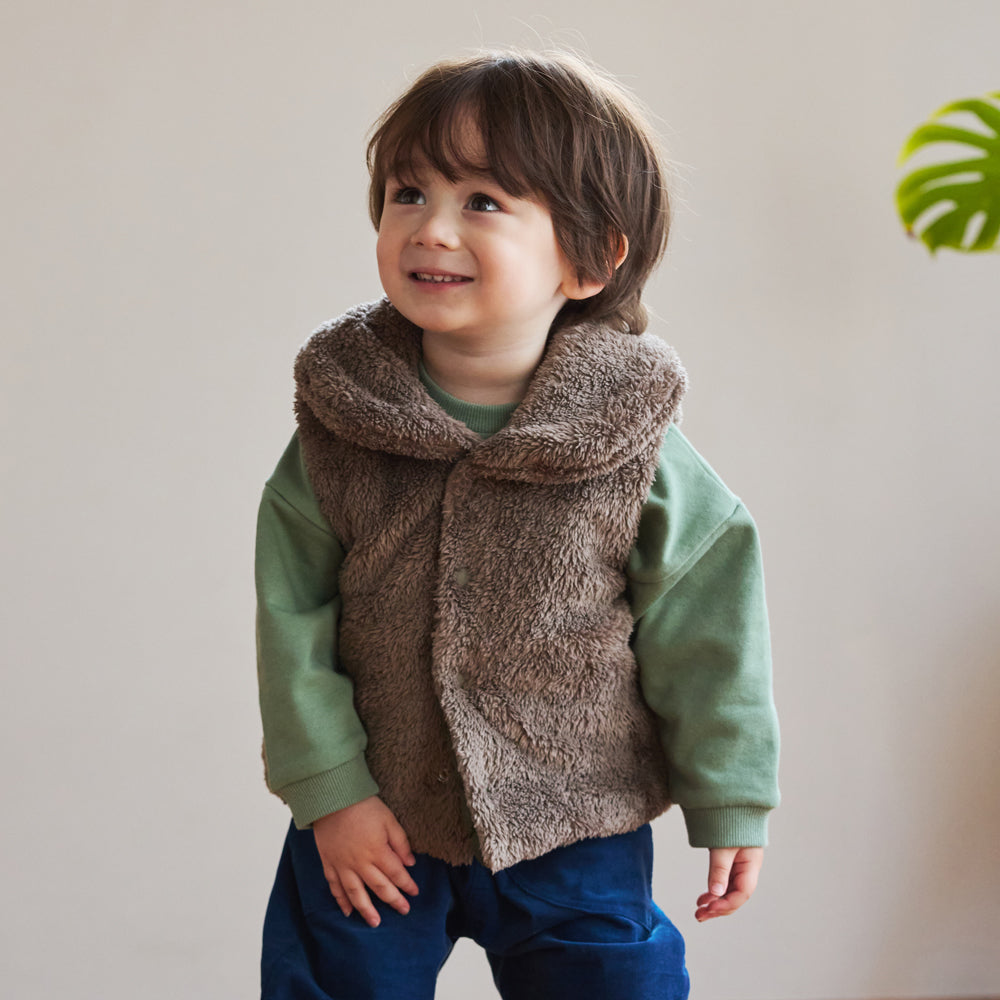 リバーシブルぽこぽこベスト アイボリー 70-90cm・90-110cm