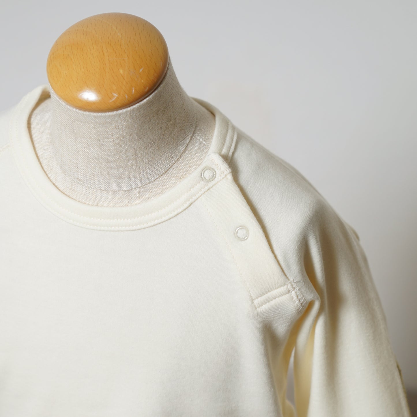 フクロウ肘パッチ長袖Tシャツ アイボリー 80・90・100・110cm