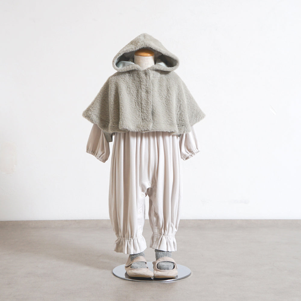 シャギーニットケープ モスグリーン 新生児-100cm