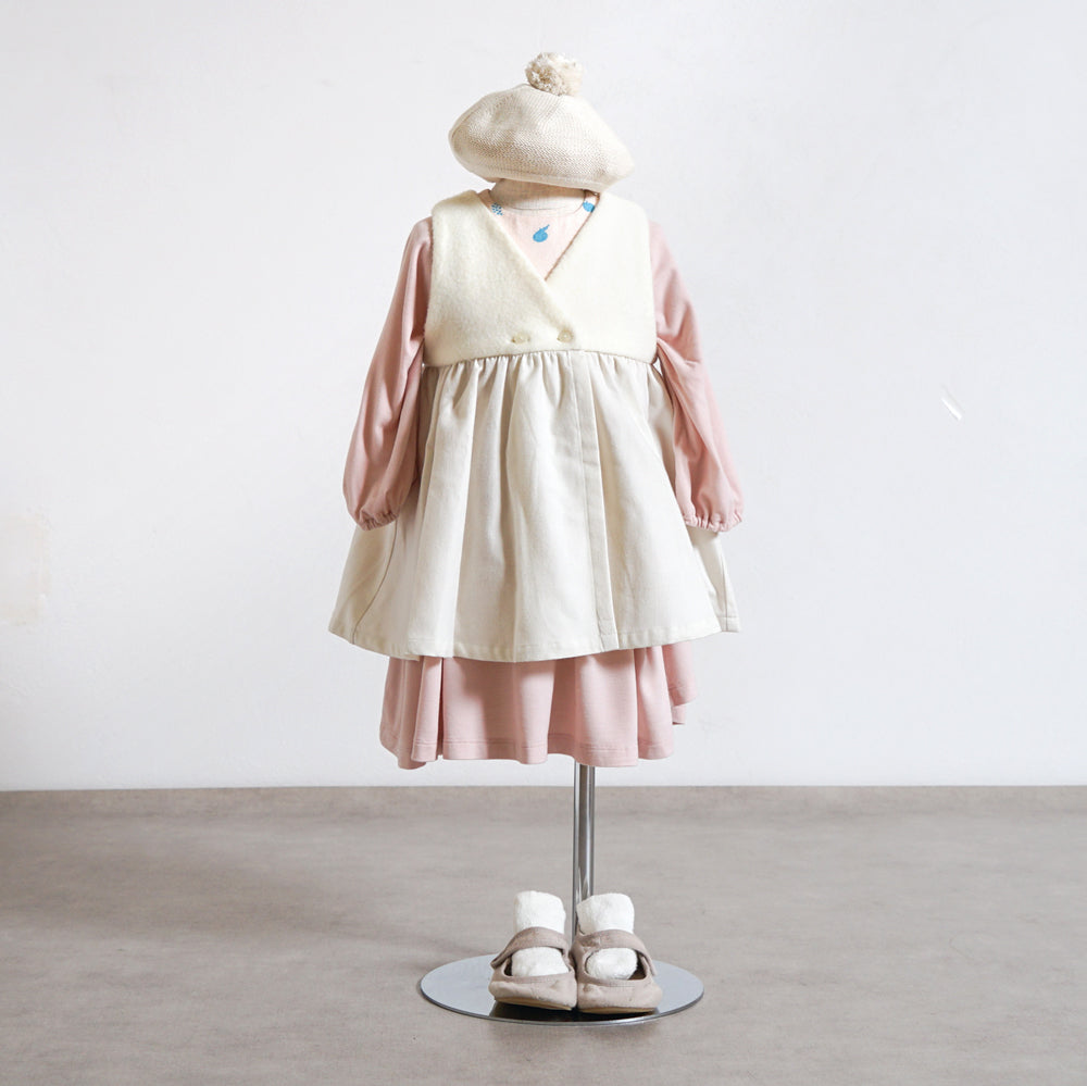 ウォームギャザーワンピース ピンク 80・90・100cm