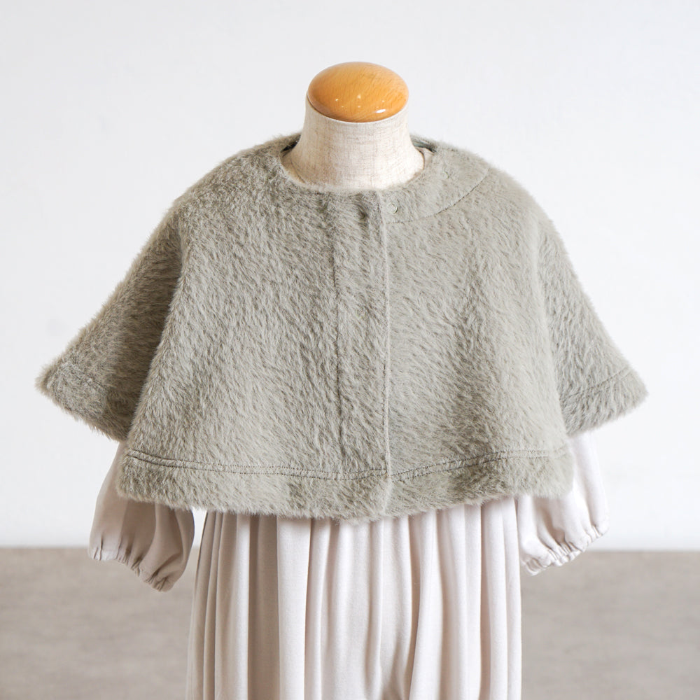 シャギーニットケープ モスグリーン 新生児-100cm