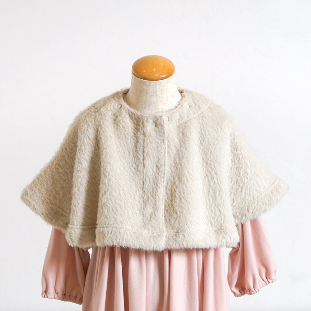 シャギーニットケープ エクリュ 新生児-100cm