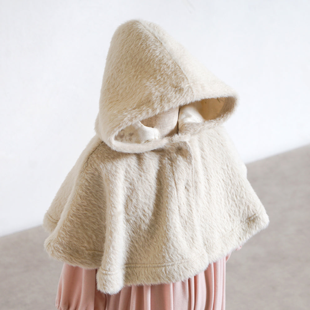 シャギーニットケープ エクリュ 新生児-100cm