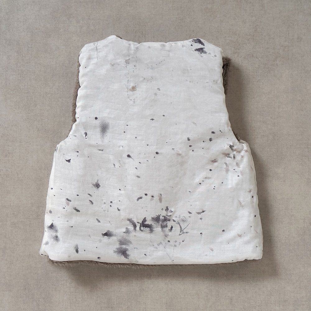 リバーシブルファーベスト モカブラウン 新生児-90cm頃まで