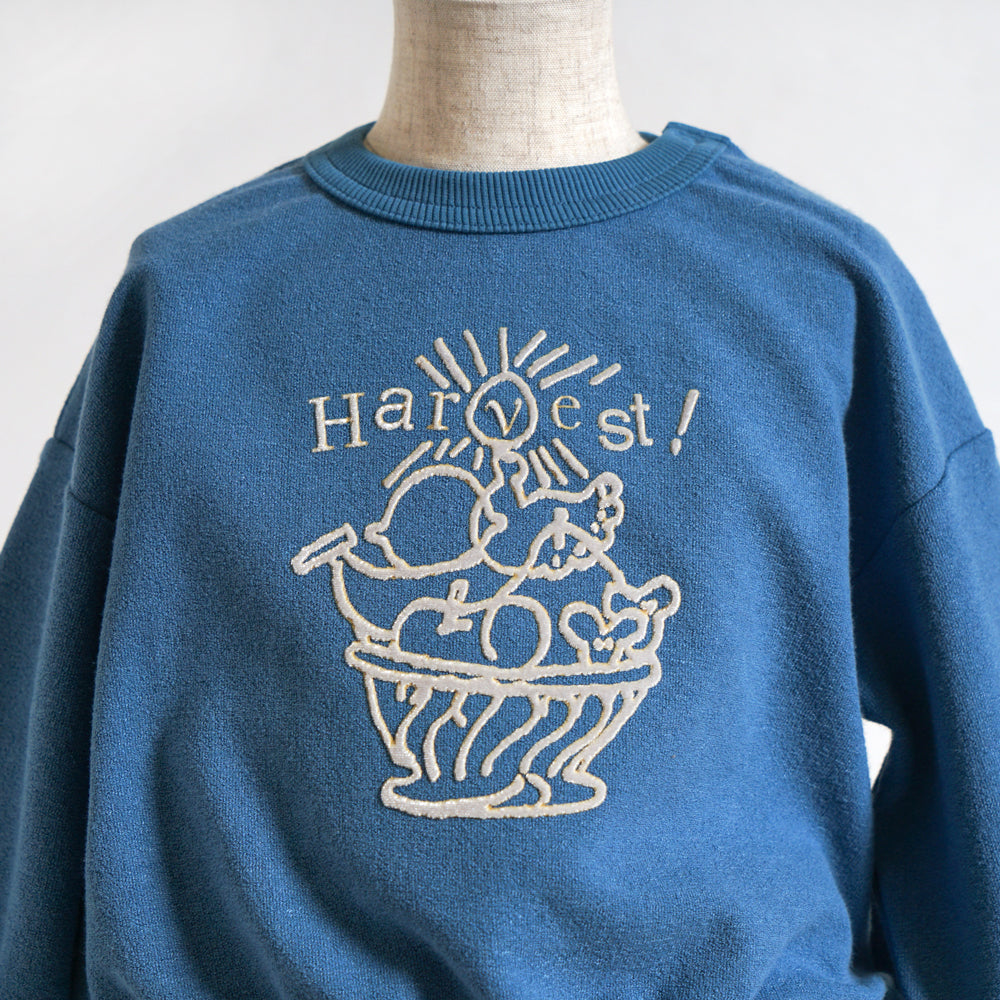 HarvestフロッキープリントTOPS ブルー 80・90・100cm