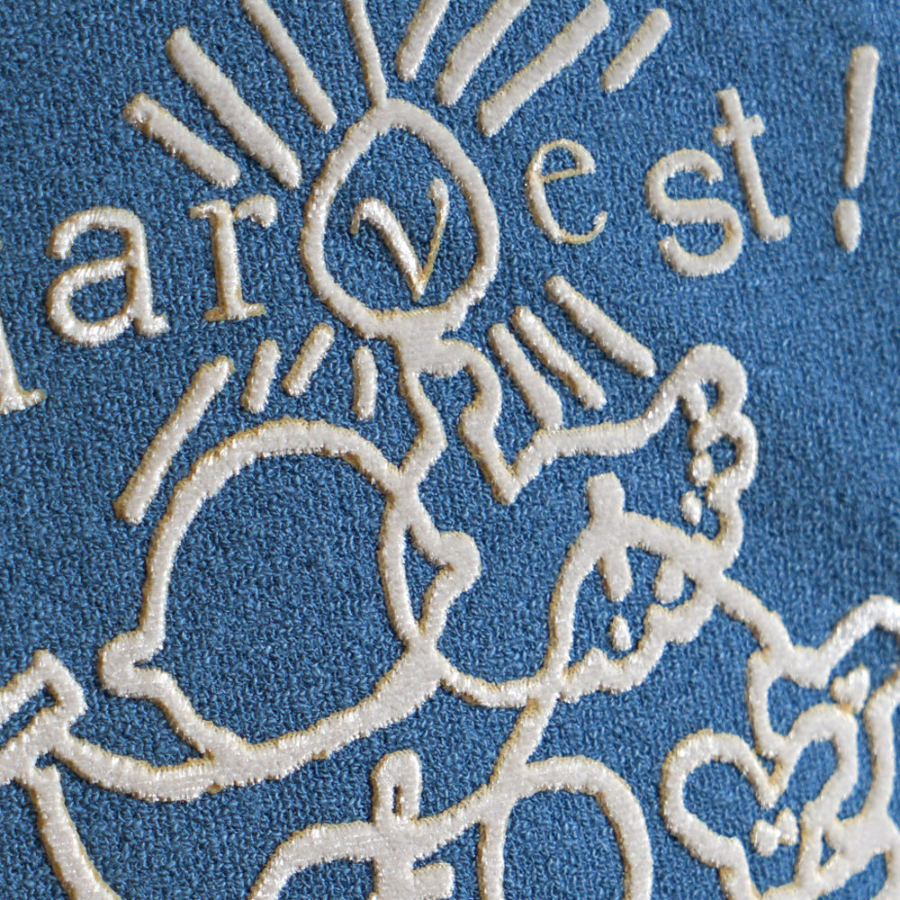 HarvestフロッキープリントTOPS ブルー 80・90・100cm