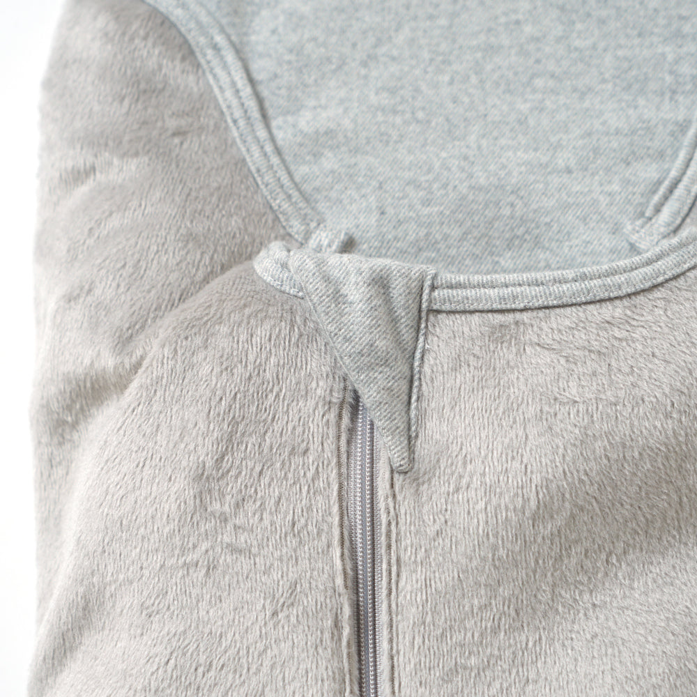 【12/15頃再入荷予定】たまごマットおくるみ sleep 起毛ベロア グレー