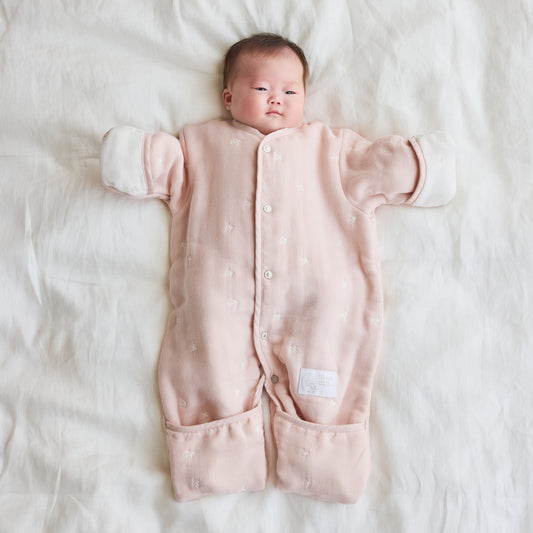 6wayスリーパーmini シェルピンク ふくふくガーゼ(6重ガーゼ)   / 名入れ刺繍可