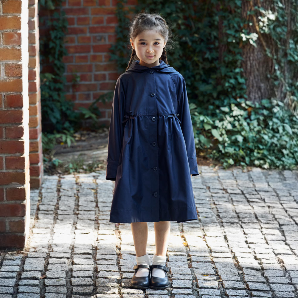お受験ギャザー2wayコート ネイビー 105-115・115-125・125-135cm