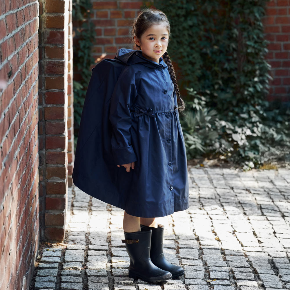 お受験ギャザー2wayコート ネイビー 105-115・115-125・125-135cm