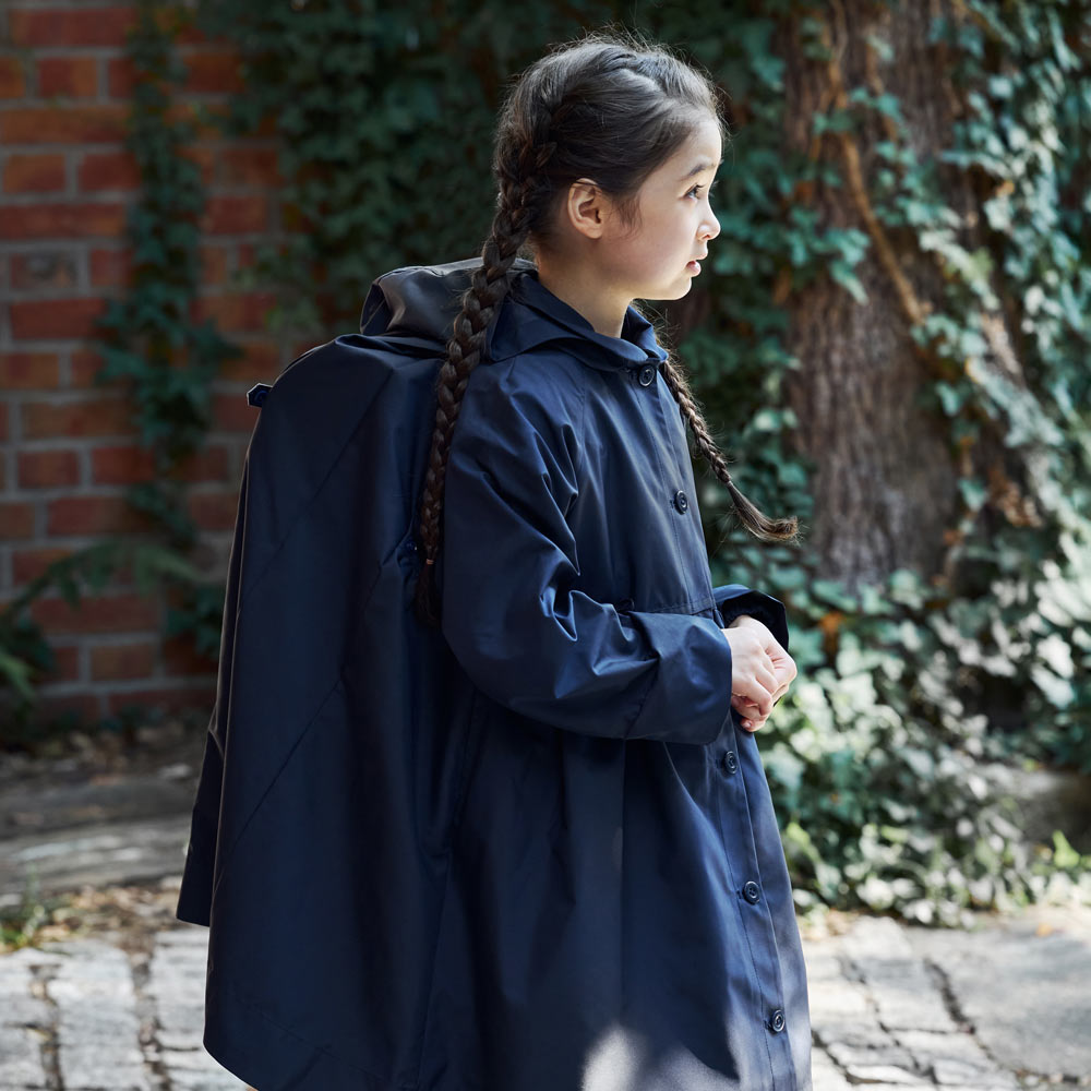 お受験ギャザー2wayコート ネイビー 105-115・115-125・125-135cm