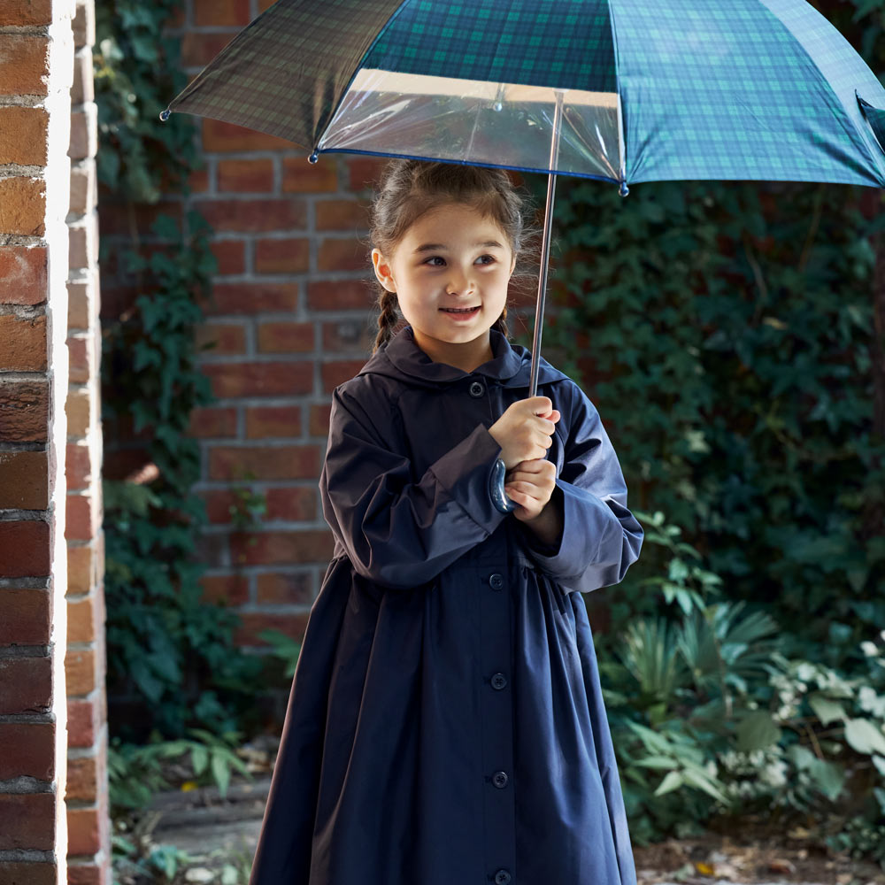 お受験ギャザー2wayコート ネイビー 105-115・115-125・125-135cm