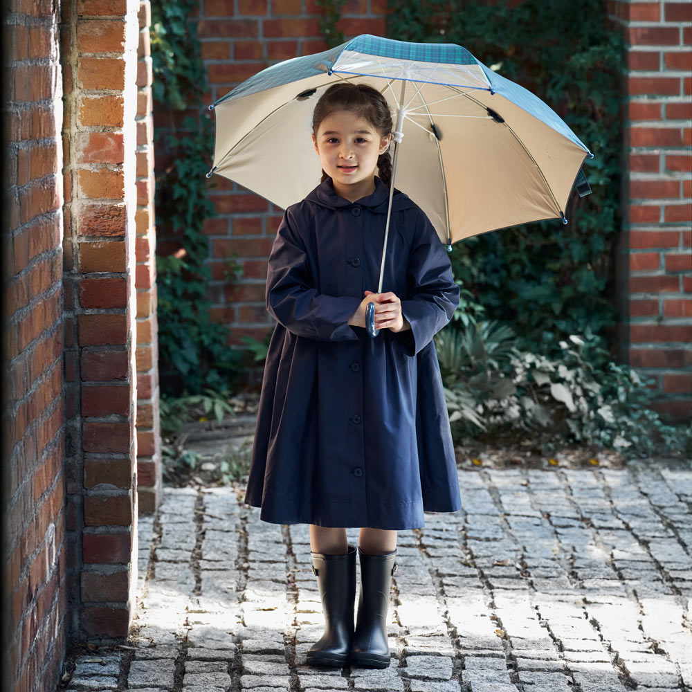 お受験ギャザー2wayコート ネイビー 105-115・115-125・125-135cm