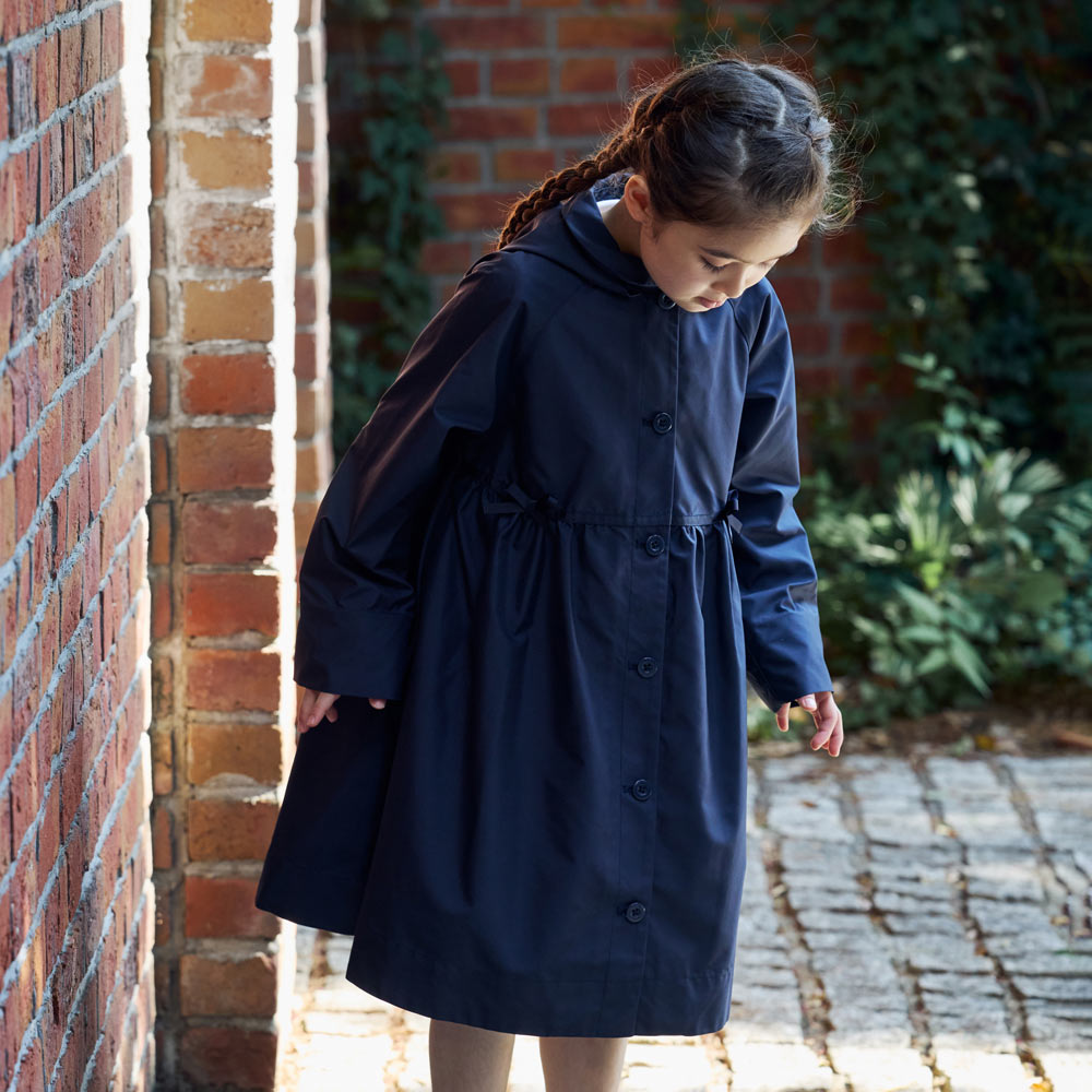 お受験ギャザー2wayコート ネイビー 105-115・115-125・125-135cm