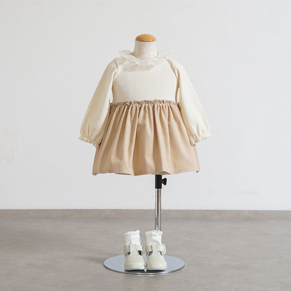 DOTフリルカラーボディオール ベージュ 70・80cm