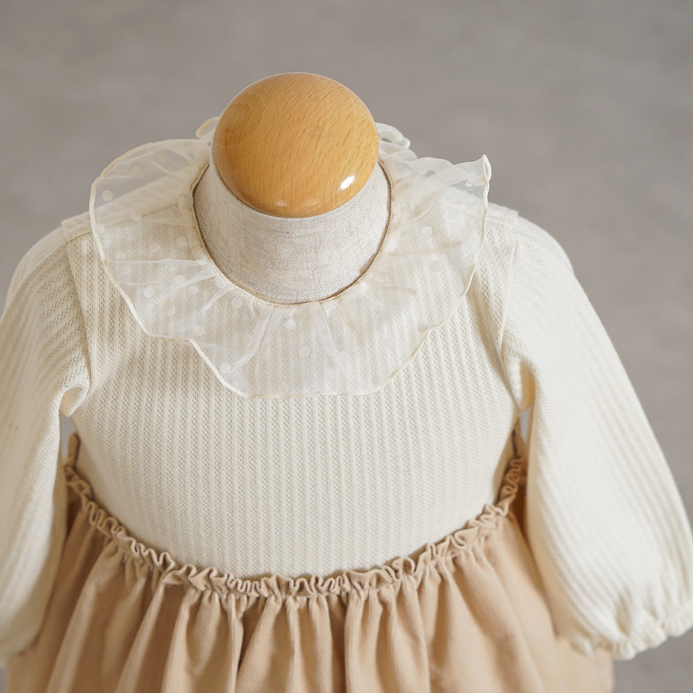 DOTフリルカラーボディオール ベージュ 70・80cm