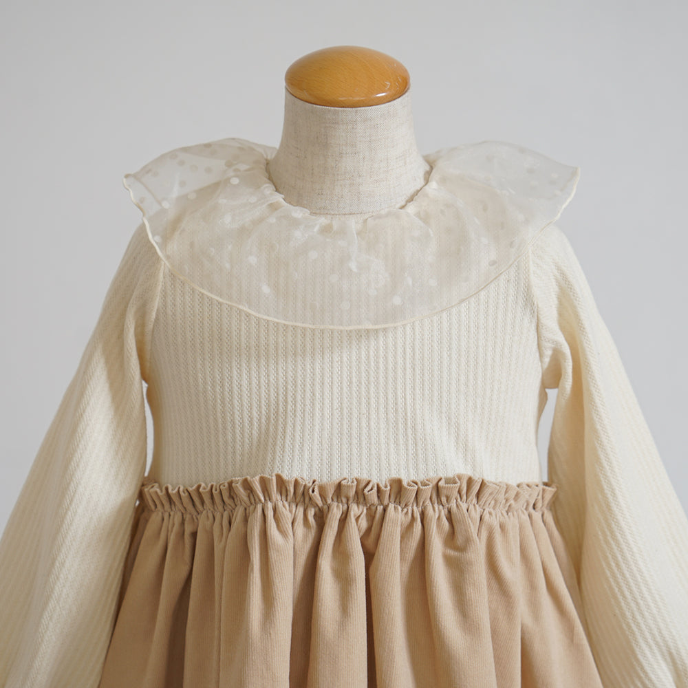 DOTフリルカラーボディオール ベージュ 70・80cm