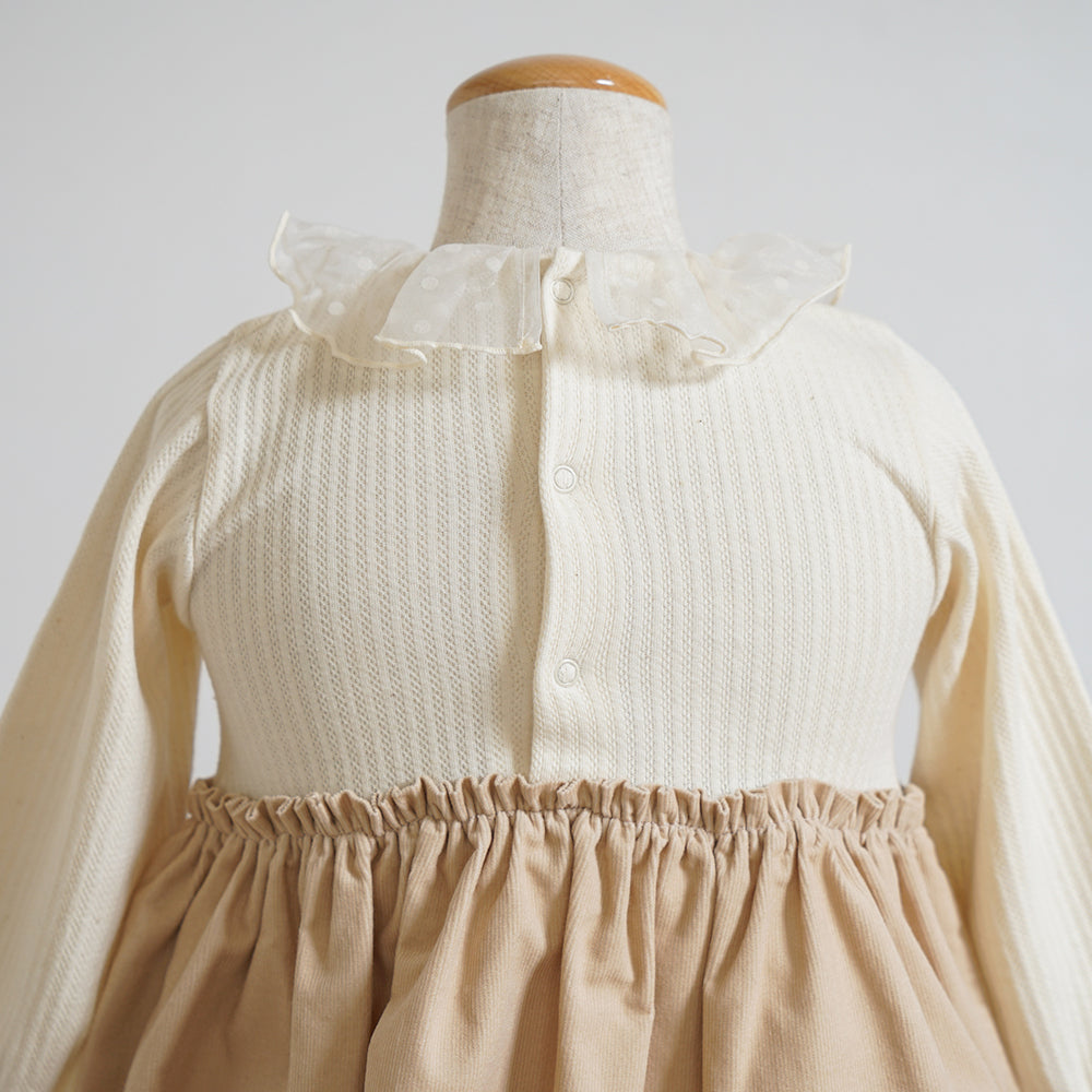 DOTフリルカラーボディオール ベージュ 70・80cm