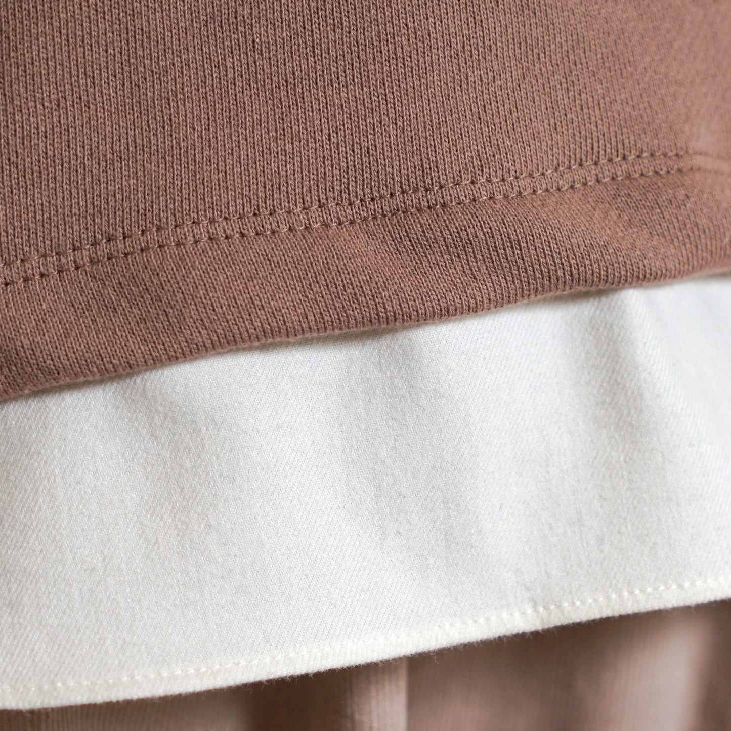 ベアマスクレイヤード襟トップス モカ 80・90・100cm