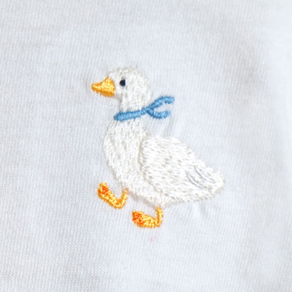 アヒル刺繍Tシャツ ライトブルー 80・90・100・110cm