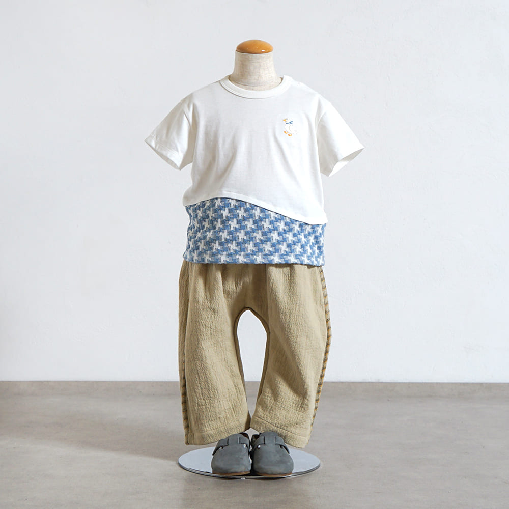 アヒル刺繍Tシャツ ライトブルー 80・90・100・110cm