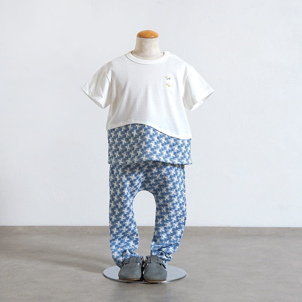 アヒル刺繍Tシャツ ライトブルー 80・90・100・110cm