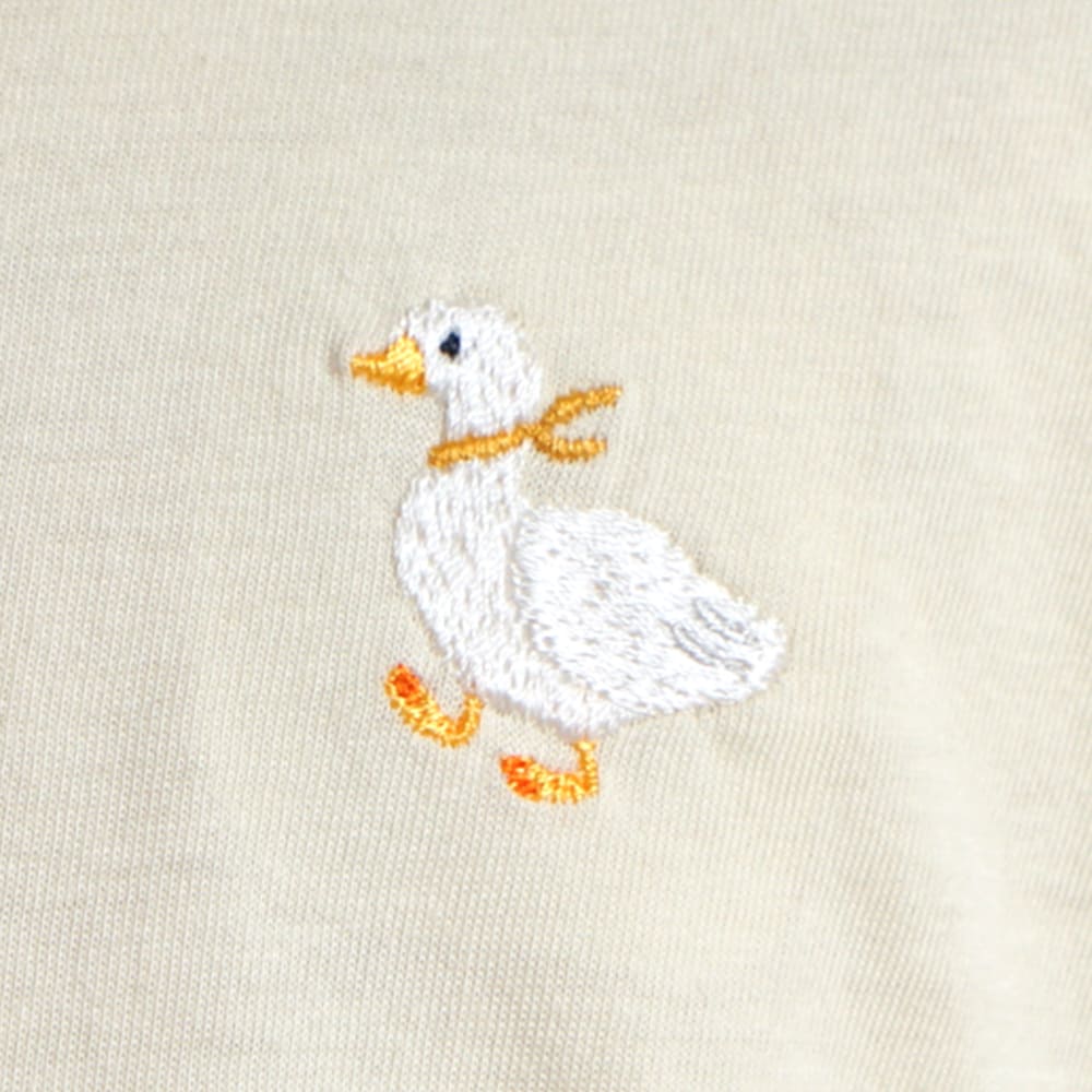 アヒル刺繍Tシャツ イエロー 80・90・100・110cm
