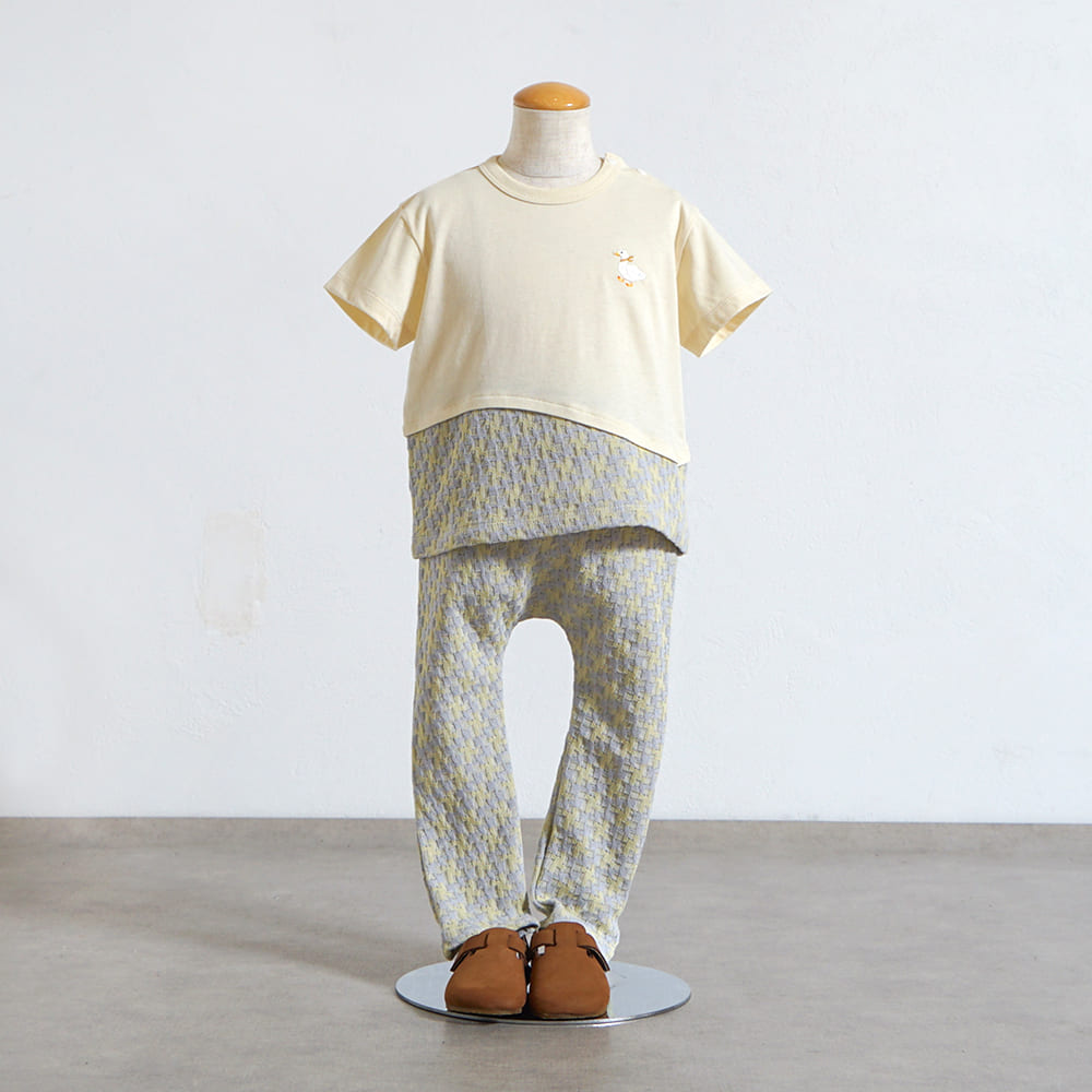 パターンニットレギンス イエロー 80・90・100・110cm